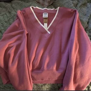PrettyLittleThing Pink V-Neck Sweater